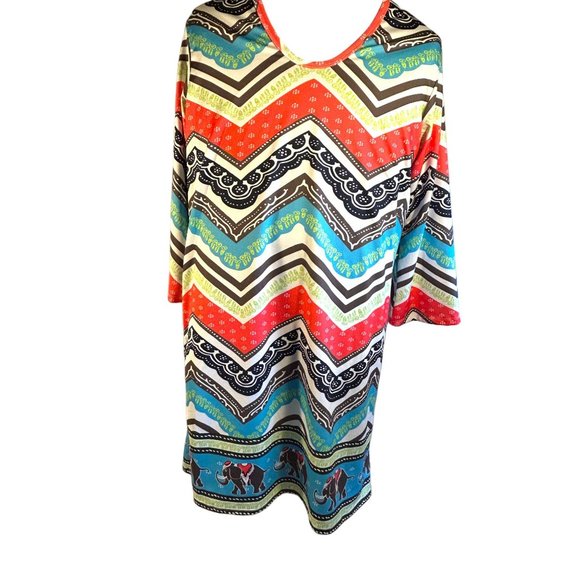 Lolly Wolly Doodle Shirt Womens Size XL Elephant Tunic - Picture 12 of 16